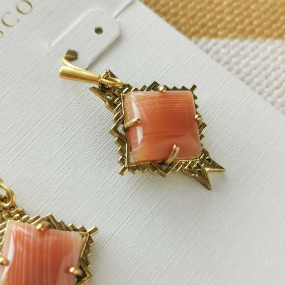 Kendra Scott Cass Orange Banded Agate Earrings - Picture 3 of 3
